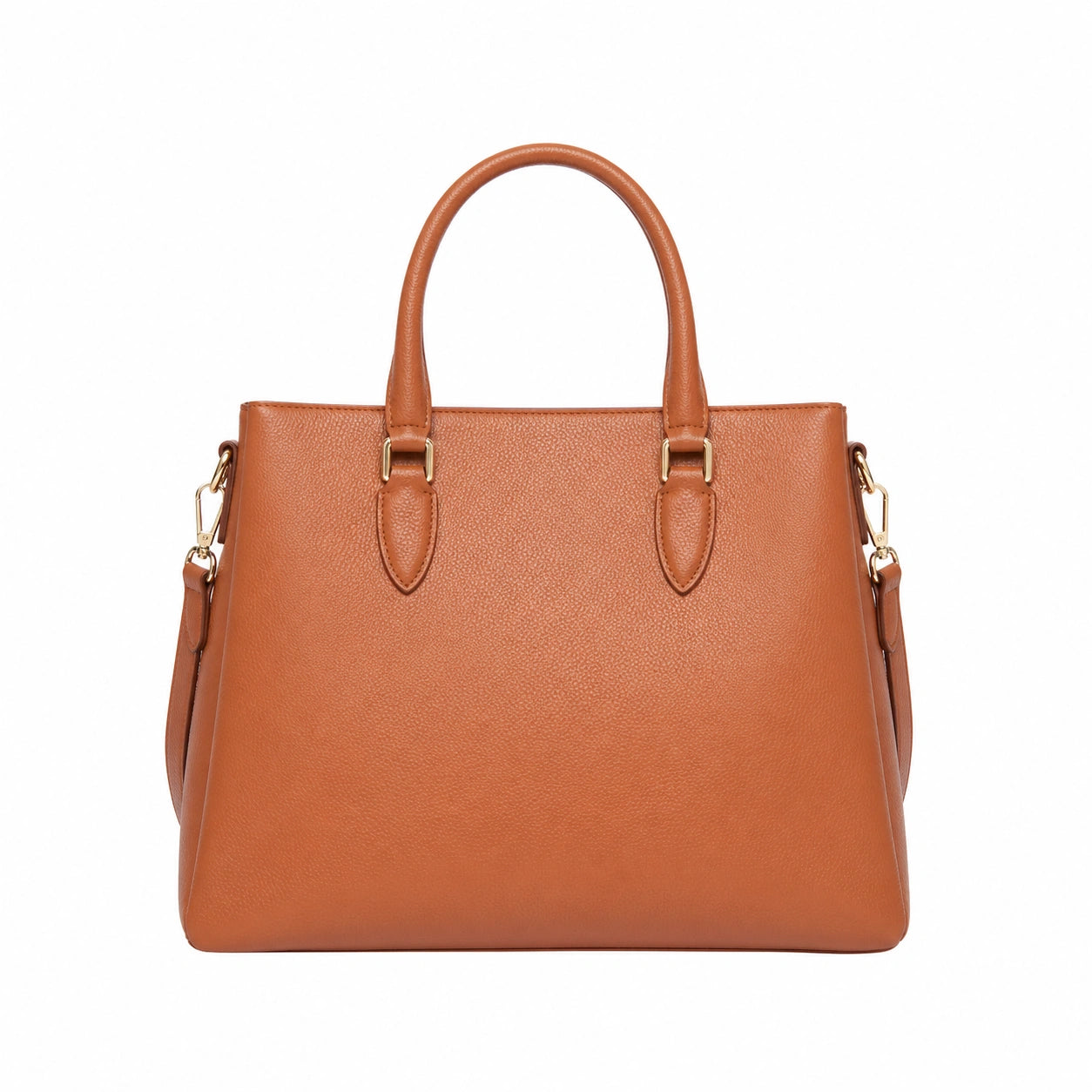 Rocketcitybags Structured Faux Leather Handbag Brown